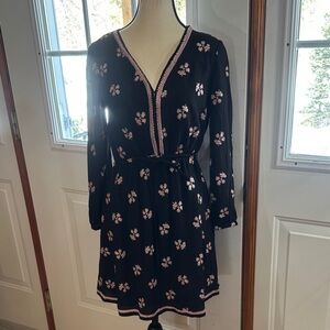 Ever New Black Dress with Pink Floral Design